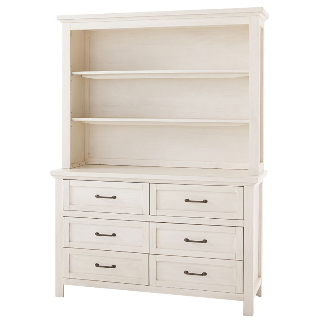 Westwood Design Westfield Hutch/Bookcase with Westfield 6 Drawer Dresser  in -- Color_Brushed White