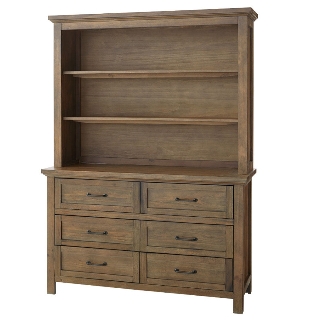Westwood Design Westfield Hutch/Bookcase with Westfield 6 Drawer Dresser in -- Color_Harvest Brown